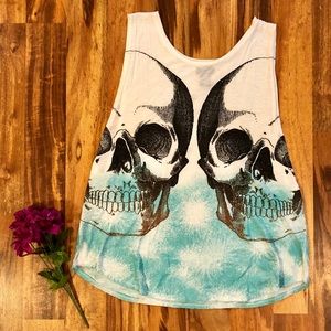 Rad Glitter Skull tank ☠️